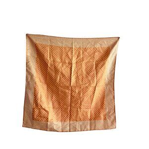 Vintage 100% Polyester Orange Polka Dot Scarf 26" Square For Women
